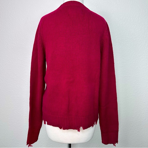 NWT Sandrine Rose Wool Cashmere Boys Don’t Cry Embroidered Sweater Wine Red‎ Sm - Picture 4 of 12